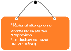 računalniški servis - prevzem na domu